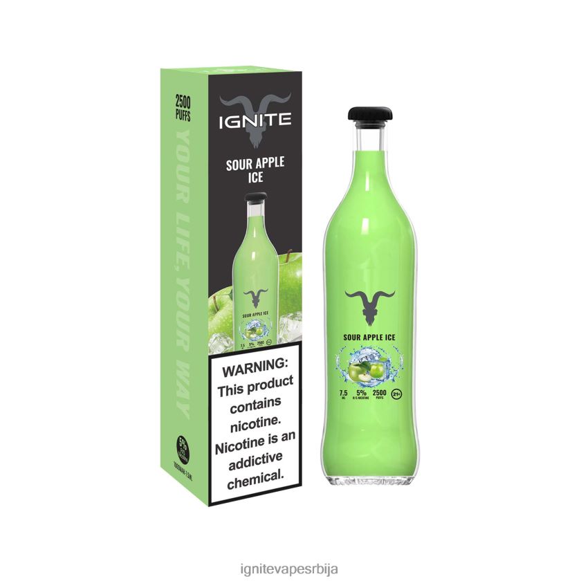 IGNITE V25 електронска цигара лед од киселе јабуке Ignite Disposable Vape L42H118