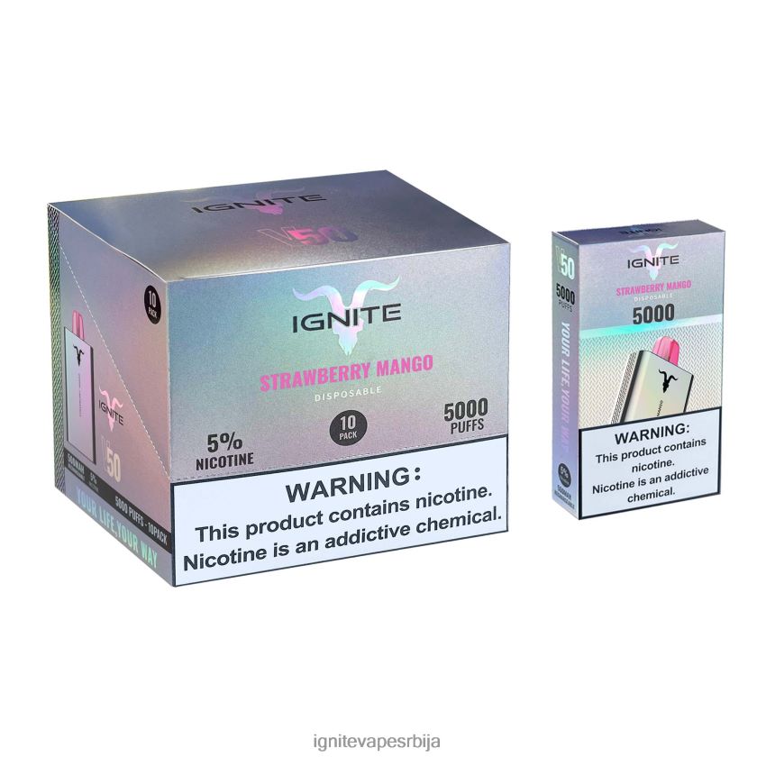 IGNITE V50 вапе оловка 10 ком јагода манго Ignite Disposable Vape L42H148