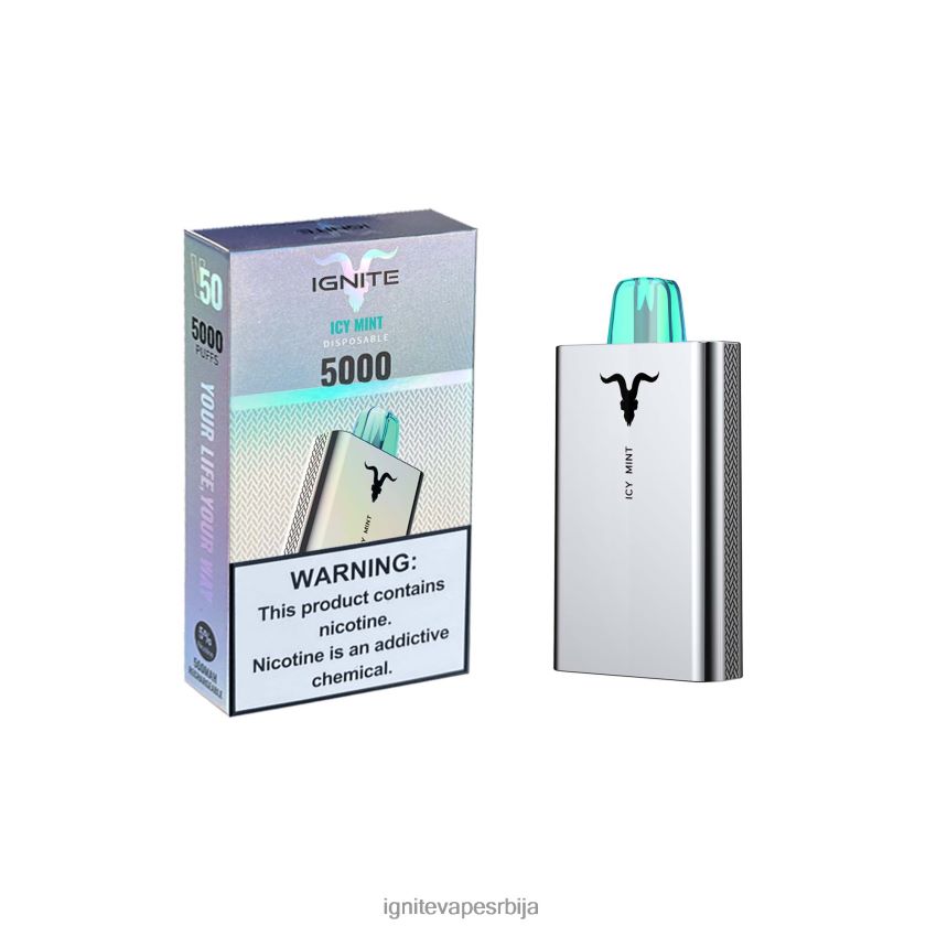 IGNITE V50 електронска цигара ледена мента Ignite Disposable Vape L42H158